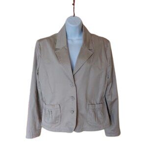 Beige Cotton Jacket Blazer Size 14